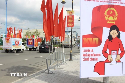 Cà Mau đang sẵn sàng cho ngày hội non sông sắp tới. (Ảnh: Chanh Đa/TTXVN)