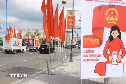 Cà Mau đang sẵn sàng cho ngày hội non sông sắp tới. (Ảnh: Chanh Đa/TTXVN)