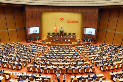 Toàn cảnh Phiên khai mạc trọng thể Kỳ họp thứ 10, Quốc hội khóa XV. (Ảnh: Phạm Kiên/TTXVN)