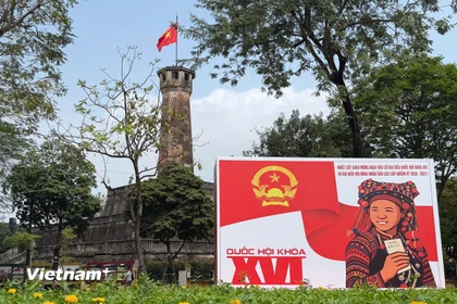 Những ngày đầu tháng 3 tại các tuyến đường, phố, trên địa bàn Hà Nội, không khí chuẩn bị cho cuộc bầu cử đại biểu Quốc hội khóa XVI và đại biểu Hội đồng nhân dân các cấp nhiệm kỳ 2026-2031 đang diễn ra khẩn trương. (Ảnh: Huy Khánh/Vietnam+)