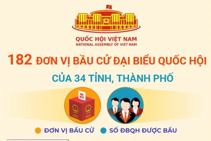 Cả nước có 182 đơn vị bầu cử đại biểu Quốc hội khóa XVI