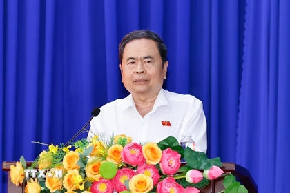 Chủ tịch Quốc hội Trần Thanh Mẫn phát biểu. (Ảnh: Doãn Tấn/TTXVN)