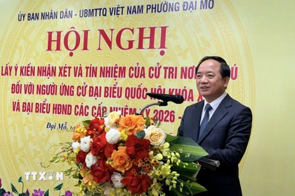 Đồng chí Trịnh Văn Quyết, Ủy viên Bộ Chính trị, Bí thư Trung ương Đảng, Trưởng Ban Tuyên giáo và Dân vận Trung ương phát biểu. (Ảnh: Đỗ Bình/TTXVN)