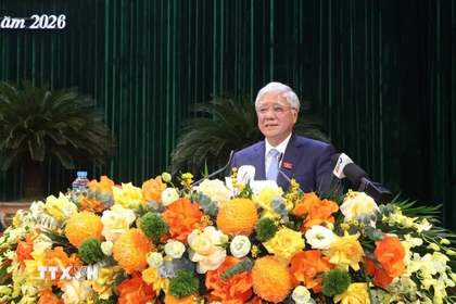 Ủy viên Bộ Chính trị, Phó Chủ tịch Thường trực Quốc hội Đỗ Văn Chiến phát biểu tại Kỳ họp. (Ảnh: Thái Hùng/TTXVN)