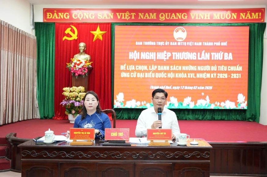 Hội nghị hiệp thương lần thứ ba đã lựa chọn, lập danh sách người đủ tiêu chuẩn ứng cử. (Nguồn: Cổng thông tin điện tử Thành phố Huế)