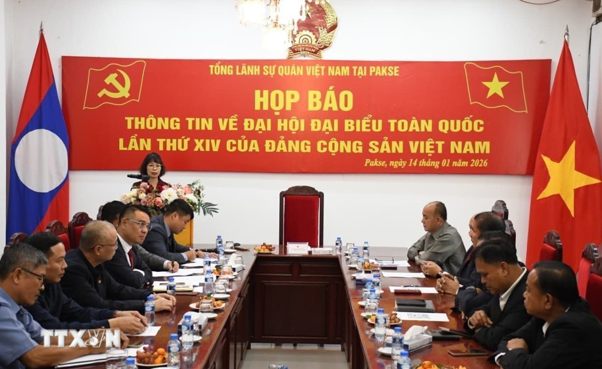 Quang cảnh buổi họp báo. (Nguồn: TTXVN phát)