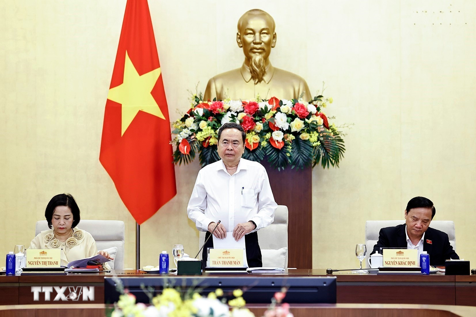 Chủ tịch Quốc hội Trần Thanh Mẫn phát biểu. (Ảnh: Doãn Tấn/TTXVN)