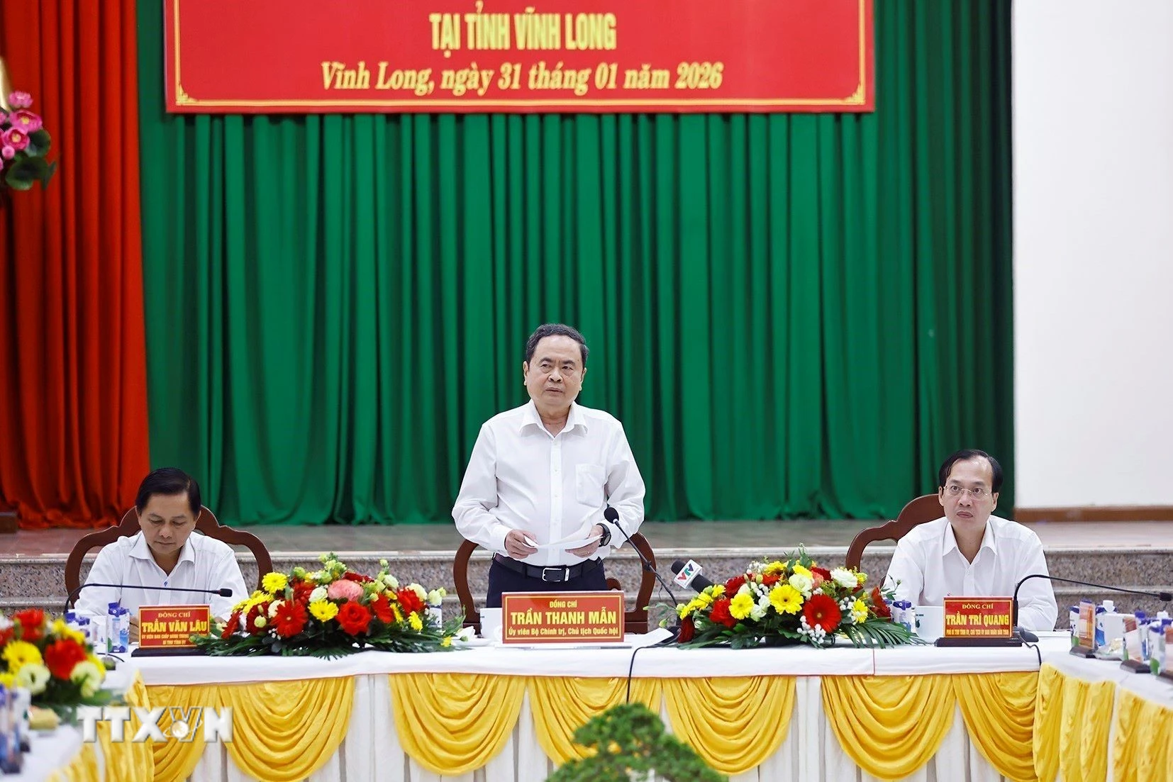 Chủ tịch Quốc hội Trần Thanh Mẫn phát biểu. (Ảnh: Doãn Tấn/TTXVN)