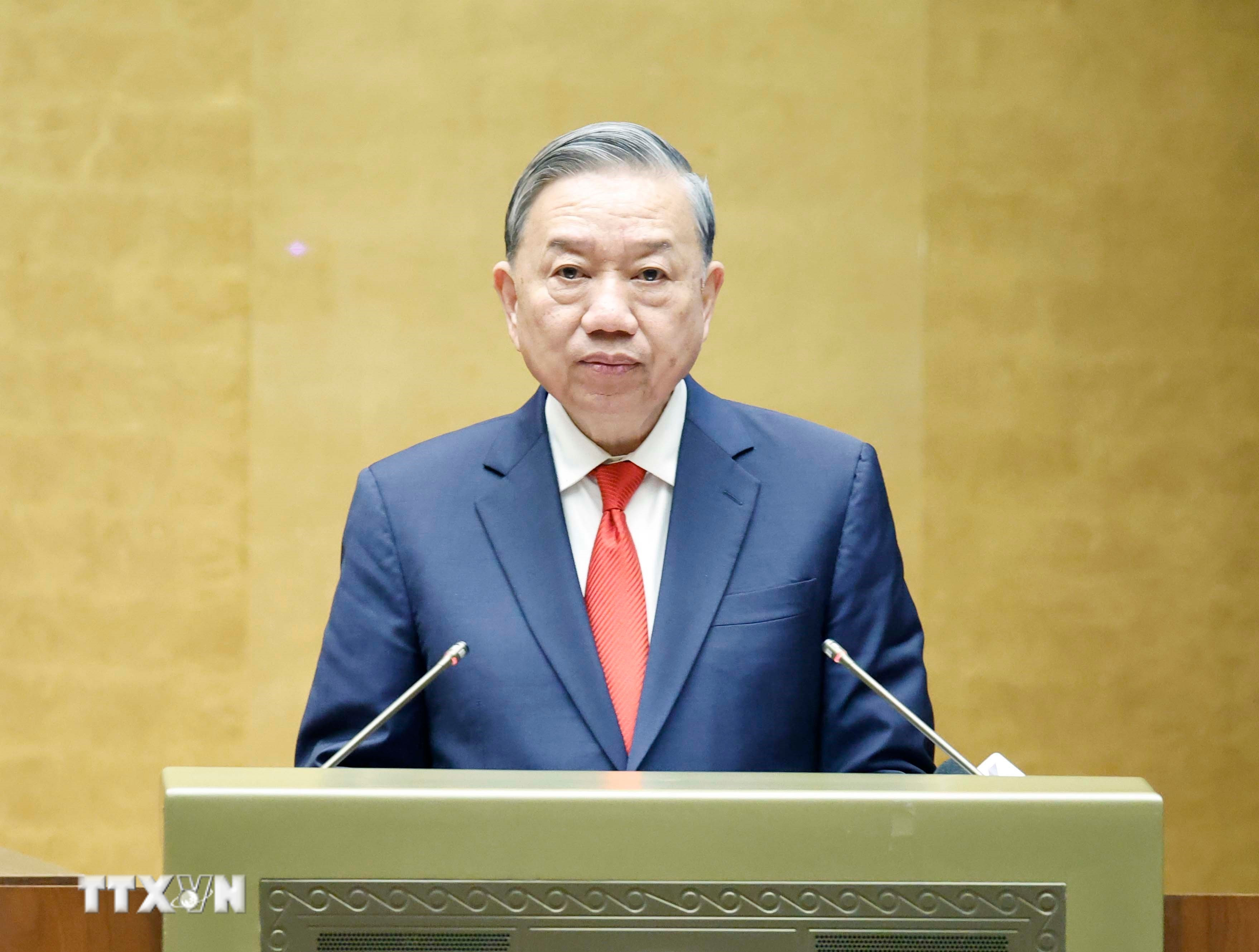 Tổng Bí thư Tô Lâm phát biểu chỉ đạo. (Ảnh: Thống Nhất/TTXVN)