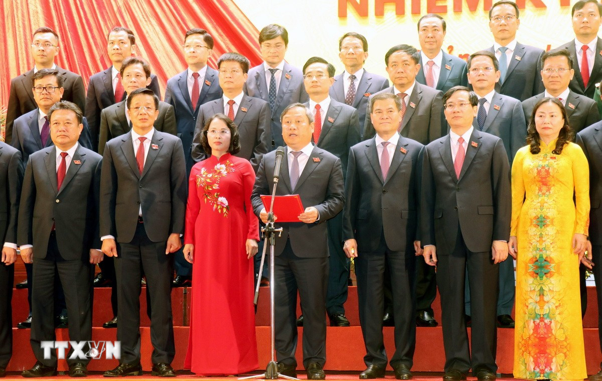 Ông Vũ Đại Thắng phát biểu nhận nhiệm vụ. (Ảnh: Văn Đức/TTXVN)