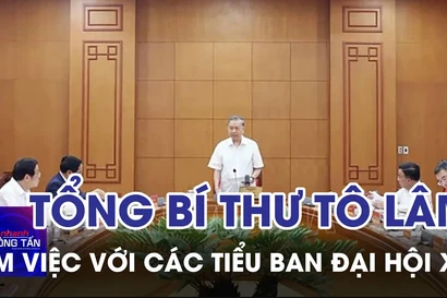 Tổng Bí thư Tô Lâm làm việc với các Tiểu ban Đại hội XIV
