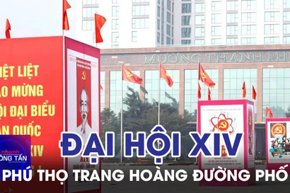 Phú Thọ trang hoàng đường phố chào mừng Đại hội XIV của Đảng