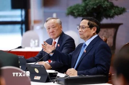 Ủy viên Bộ Chính trị, Thủ tướng Chính phủ Phạm Minh Chính phát biểu trong buổi thảo luận tại Đoàn. (Ảnh: TTXVN)