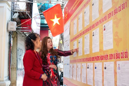 Công tác chuẩn bị bầu cử tại nhiều nơi đã sẵn sàng. (Ảnh: Minh Sơn/Vietnam+)