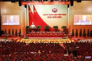 Đồng chí Nguyễn Phú Trọng, Tổng Bí thư Ban Chấp hành Trung ương Đảng Cộng sản Việt Nam khóa XIII, Chủ tịch nước đọc diễn văn bế mạc Đại hội. Ảnh: TTXVN