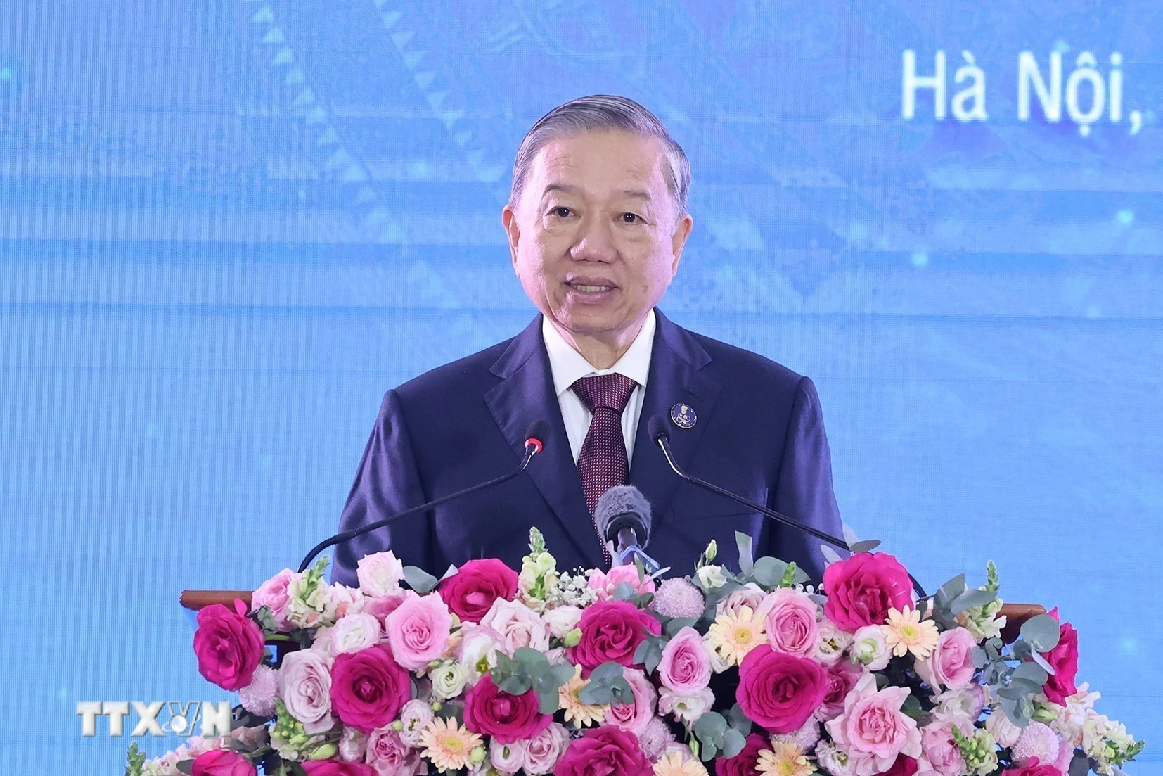 Tổng Bí thư Tô Lâm phát biểu tại lễ kỷ niệm. (Ảnh: Lâm Khánh/TTXVN)