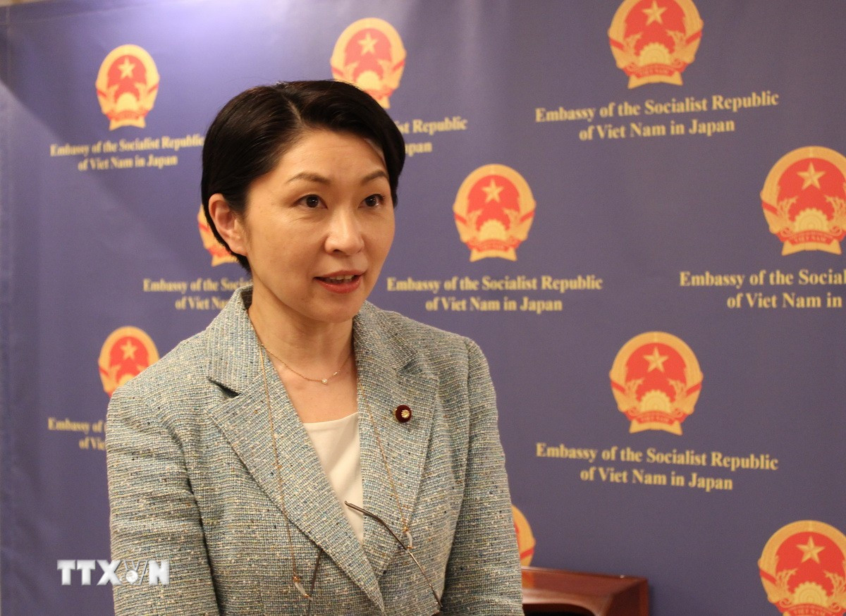 Chủ tịch Liên minh nghị sỹ hữu nghị Nhật Bản-Việt Nam, Hạ nghị sỹ Obuchi Yuko. (Ảnh: Phạm Tuân/TTXVN)