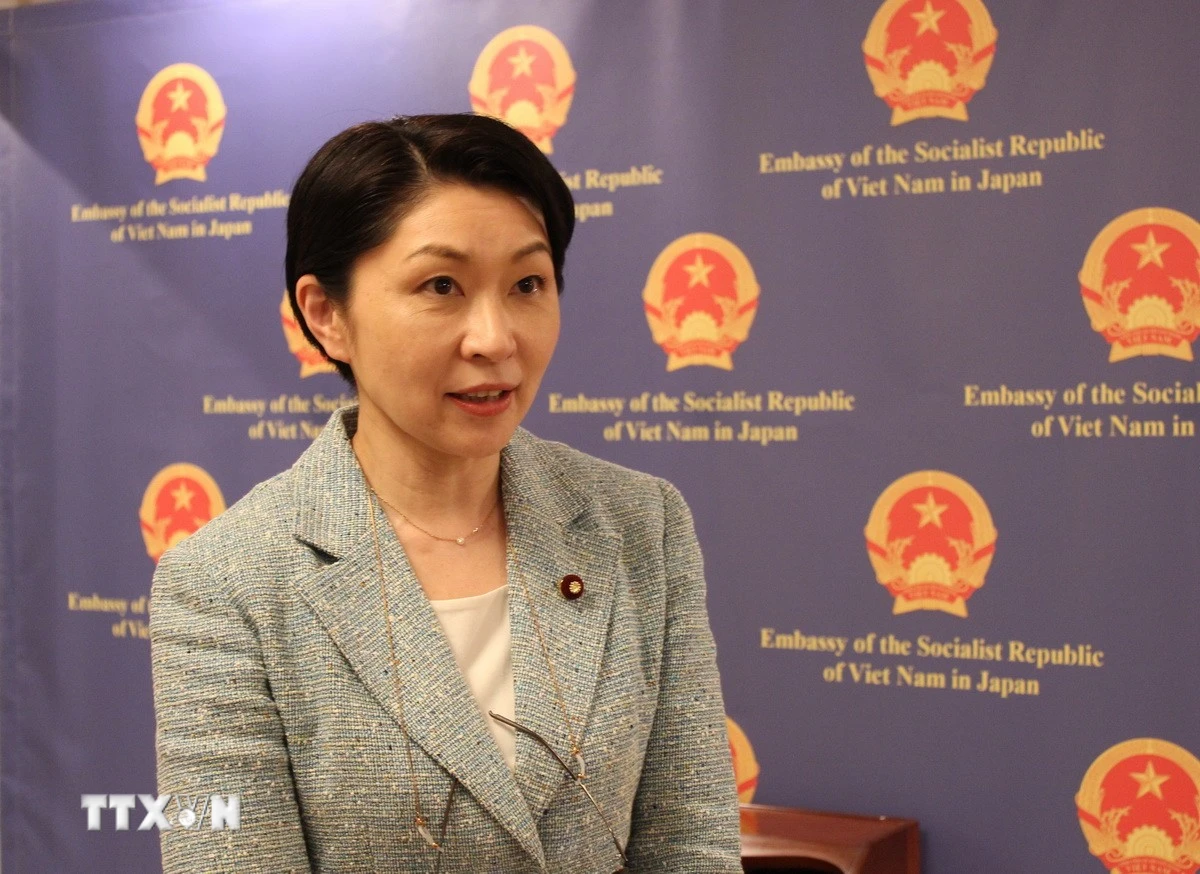 Chủ tịch Liên minh nghị sỹ hữu nghị Nhật Bản-Việt Nam, Hạ nghị sỹ Obuchi Yuko. (Ảnh: Phạm Tuân/TTXVN)