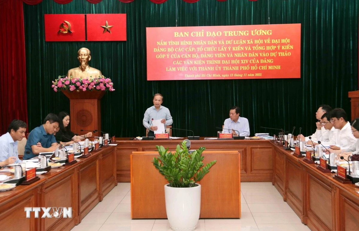 Quang cảnh buổi làm việc. (Ảnh: Xuân Khu/TTXVN)