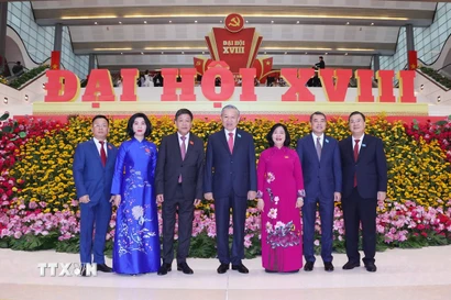Tổng Bí thư Tô Lâm với các đại biểu. (Ảnh: Văn Điệp/TTXVN)