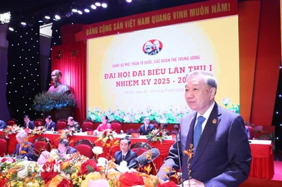 Tổng Bí thư Tô Lâm phát biểu chỉ đạo tại Đại hội. (Ảnh: Thống Nhất/TTXVN)