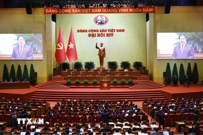 Phiên bế mạc Đại hội XIV của Đảng. (Ảnh: TTXVN)