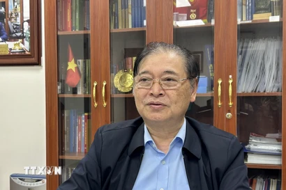 Tiến sỹ khoa học Phan Xuân Dũng, Chủ tịch Liên hiệp các Hội Khoa học và Kỹ thuật Việt Nam, kỳ vọng về sứ mệnh của giới trí thức tại Đại hội XIV của Đảng. (Ảnh: Diệu Thúy/TTXVN)