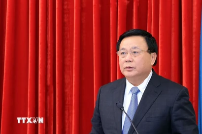 Giáo sư, Tiến sỹ Nguyễn Xuân Thắng, Ủy viên Bộ Chính trị, Giám đốc Học viện Chính trị Quốc gia Hồ Chí Minh, Chủ tịch Hội đồng Lý luận Trung ương. (Ảnh: Tuấn Anh/TTXVN)