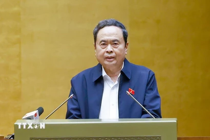 Chủ tịch Quốc hội Trần Thanh Mẫn phát biểu chỉ đạo hội nghị. (Ảnh: Doãn Tấn/TTXVN)