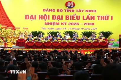 Đại biểu nhất trí thông qua chương trình Đại hội. (Ảnh: Giang Phương/TTXVN)