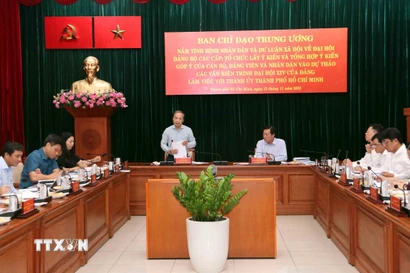 Quang cảnh buổi làm việc. (Ảnh: Xuân Khu/TTXVN)