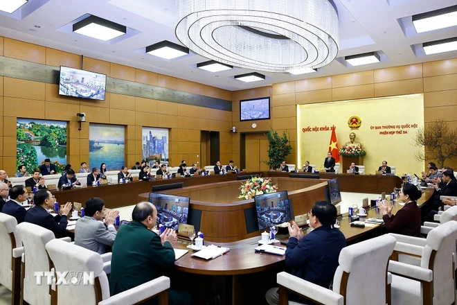 Chủ tịch Quốc hội Trần Thanh Mẫn phát biểu khai mạc Phiên họp. (Ảnh: Doãn Tấn/TTXVN)