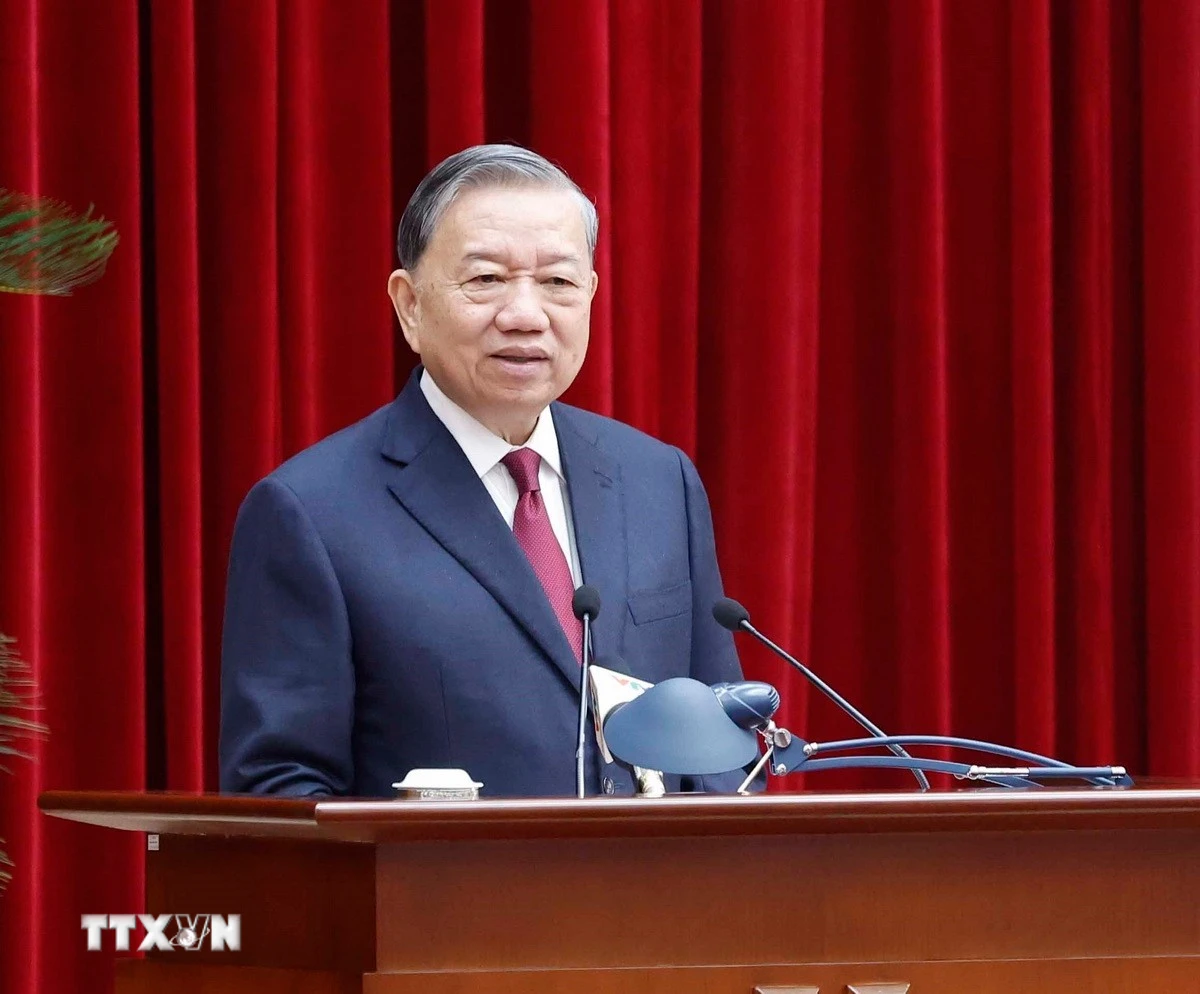 Tổng Bí thư Tô Lâm phát biểu. (Ảnh: Thống Nhất/TTXVN)