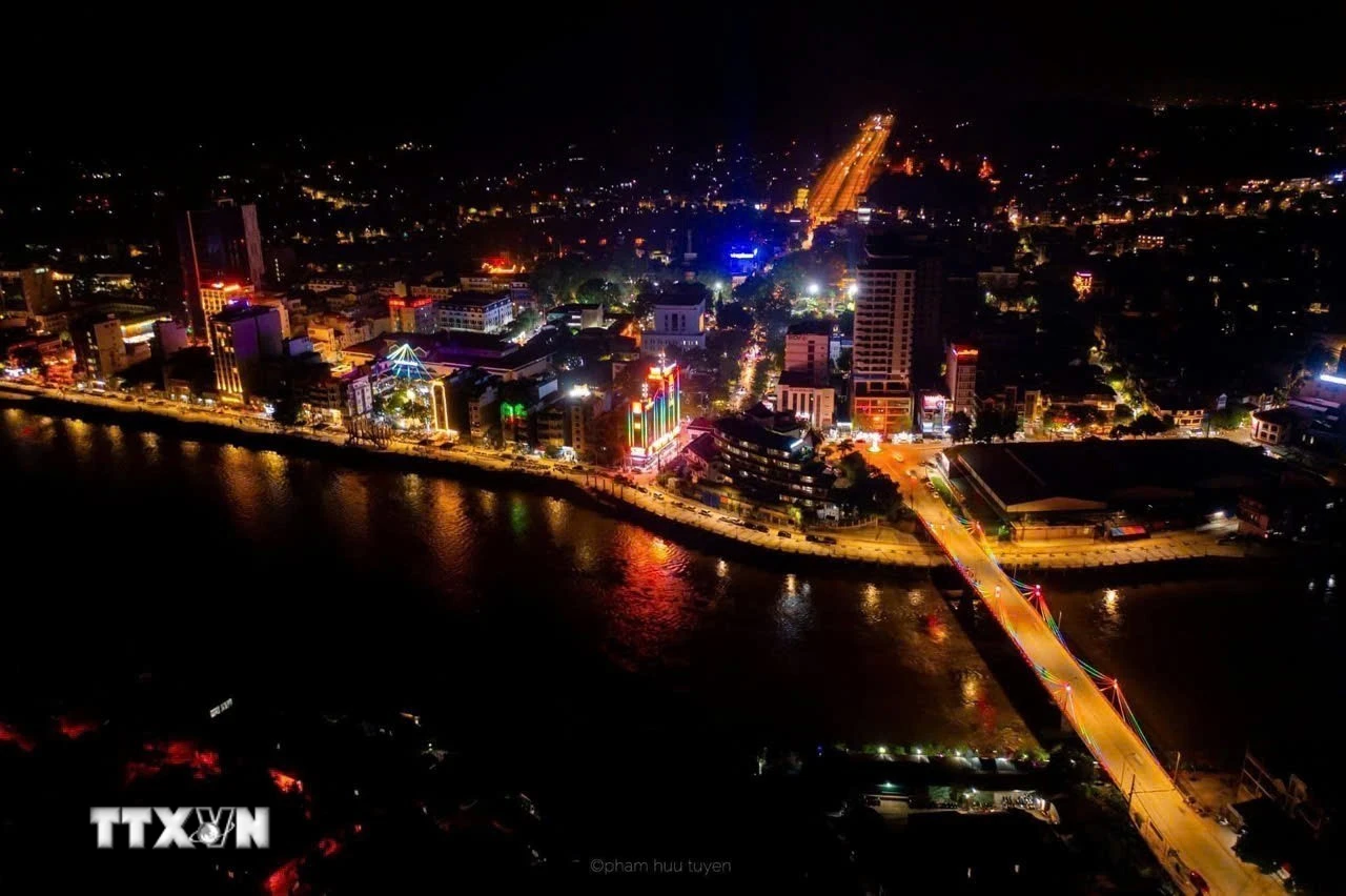 Một góc phố của phường Thục Phán, tỉnh Cao Bằng. (Ảnh: TTXVN phát)