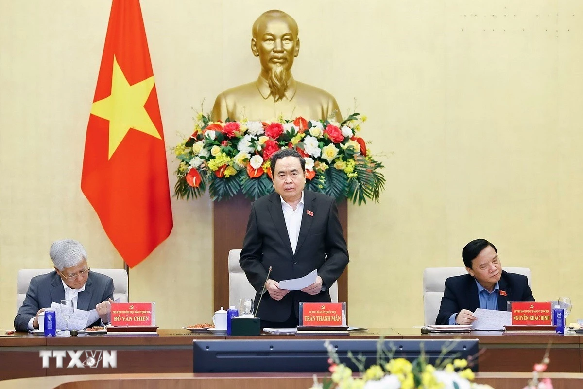 Chủ tịch Quốc hội Trần Thanh Mẫn phát biểu. (Ảnh: Doãn Tấn/TTXVN)