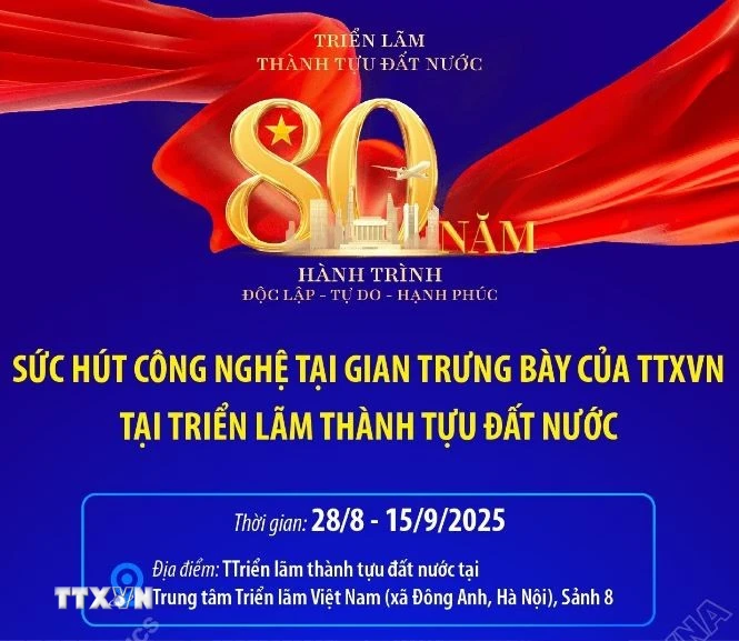 Sức hút công nghệ tại gian trưng bày của TTXVN tại Triển lãm thành tựu đất nước 