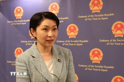 Chủ tịch Liên minh nghị sỹ hữu nghị Nhật Bản-Việt Nam, Hạ nghị sỹ Obuchi Yuko. (Ảnh: Phạm Tuân/TTXVN)