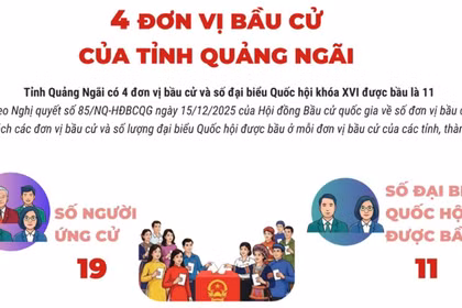 Bầu cử Quốc hội và HĐND: 4 đơn vị bầu cử của tỉnh Quảng Ngãi