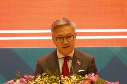 Bộ trưởng Ngoại giao Lào Thongsavanh Phomvihane. (Ảnh: Xuân Tú/TTXVN)