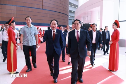 Sáng 27/9/2025, tại thành phố Hải Phòng, Thủ tướng Phạm Minh Chính dự Đại hội đại biểu Đảng bộ thành phố Hải Phòng lần thứ nhất, nhiệm kỳ 2025-2030. (Ảnh: Dương Giang/TTXVN)