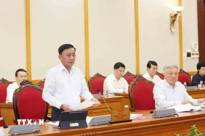 Ngày 3/9, tại Trụ sở Trung ương Đảng, Tổ công tác số 4 của Bộ Chính trị, Ban Bí thư do đồng chí Trần Cẩm Tú, Uỷ viên Bộ Chính trị, Thường trực Ban Bí thư chủ trì, làm việc với Ban Thường vụ Tỉnh uỷ Đắk Lắk về công tác chuẩn bị Đại hội đại biểu Đảng bộ tỉnh nhiệm kỳ 2025-2030. (Ảnh: Phương Hoa/TTXVN)