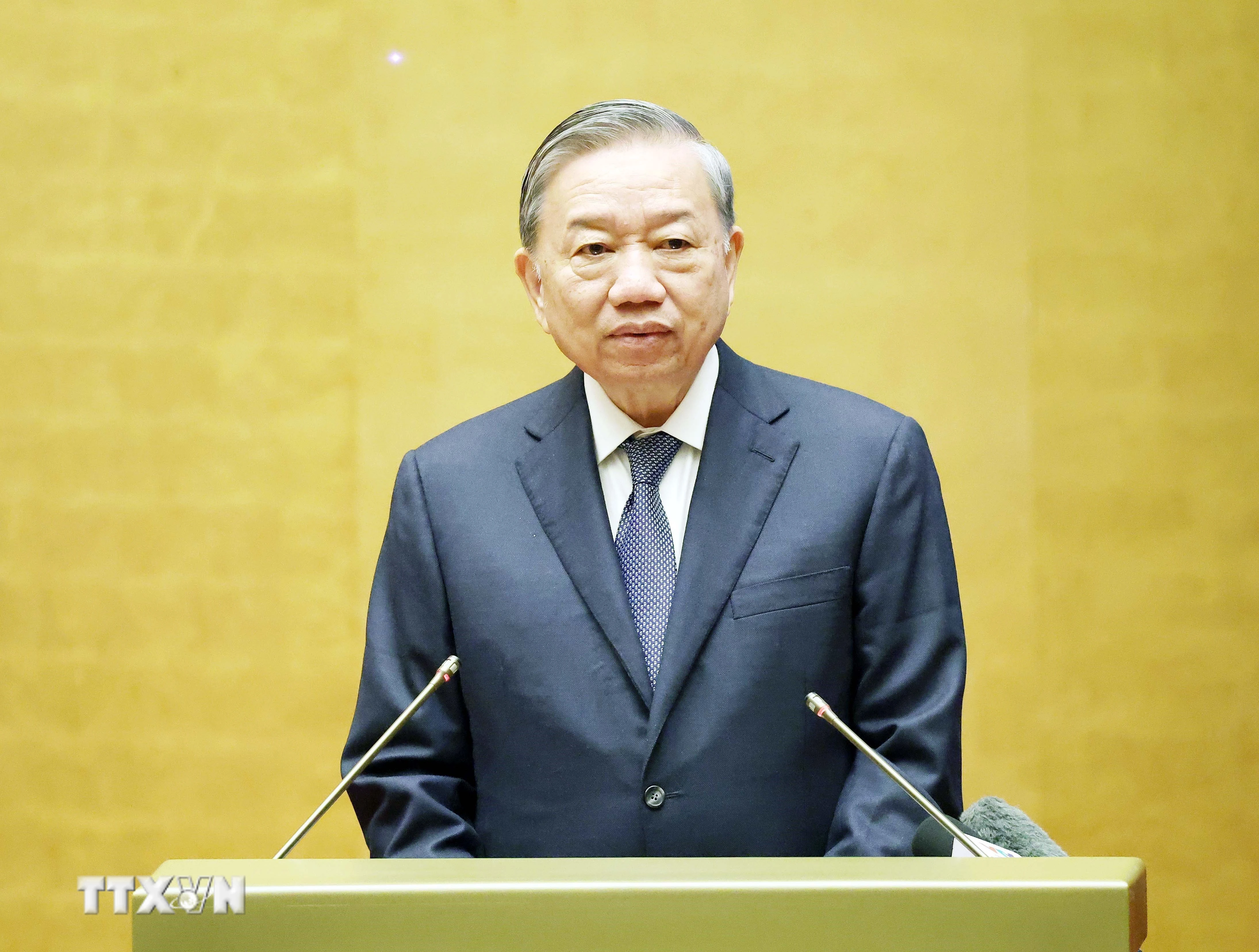 Tổng Bí thư Tô Lâm phát biểu chỉ đạo Hội nghị. (Ảnh: Thống Nhất/TTXVN)