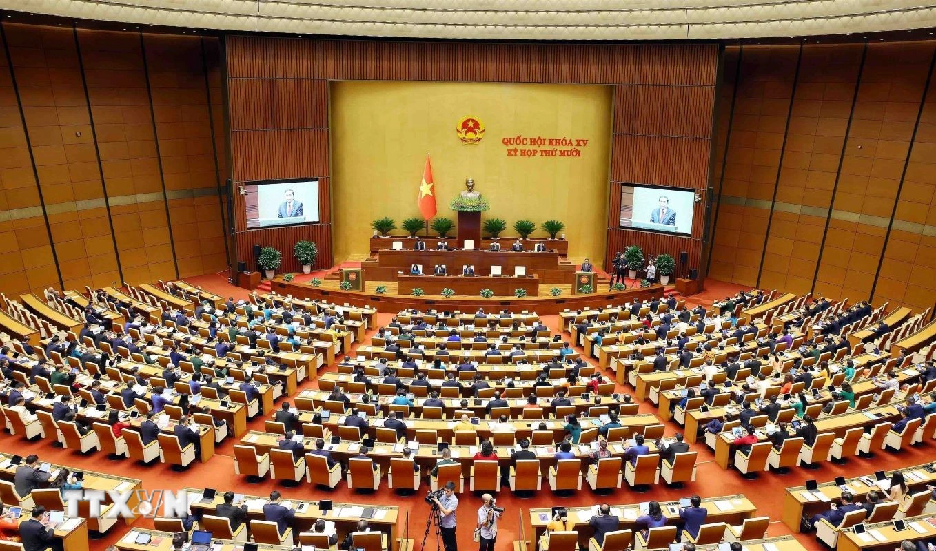 Toàn cảnh Phiên khai mạc trọng thể Kỳ họp thứ 10, Quốc hội khóa XV. (Ảnh: Phạm Kiên/TTXVN)