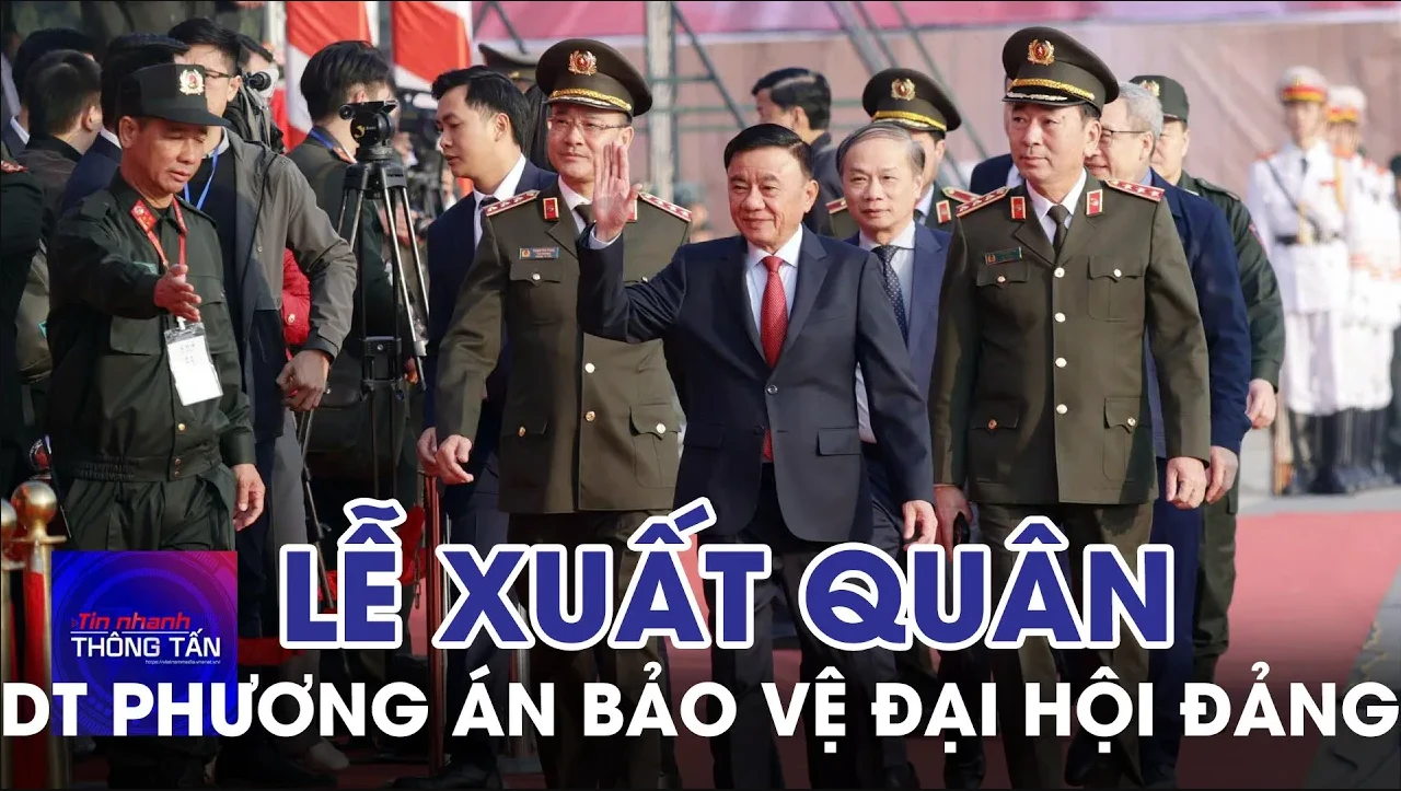 Lễ xuất quân và diễn tập phương án bảo vệ Đại hội Đảng 