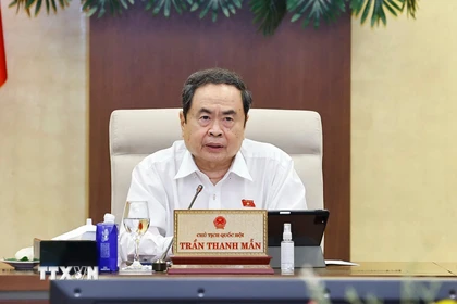 Chủ tịch Quốc hội Trần Thanh Mẫn phát biểu. (Ảnh: Doãn Tấn/TTXVN)