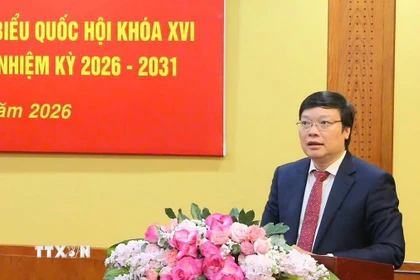 Thứ trưởng Bộ Nội vụ Trương Hải Long phát biểu khai mạc. (Ảnh: Chu Thanh Vân/TTXVN)