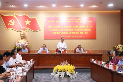 Quang cảnh buổi làm việc. (Ảnh: Huỳnh Anh/TTXVN)