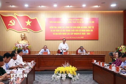 Quang cảnh buổi làm việc. (Ảnh: Huỳnh Anh/TTXVN)