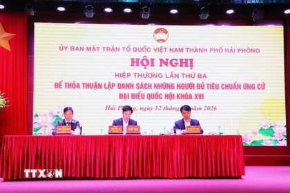 Chủ tọa hội nghị. (Ảnh: Mạnh Minh/TTXVN)