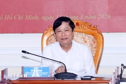 Ông Võ Văn Minh, Ủy viên Trung ương Đảng, Phó Bí thư Thành ủy, Chủ tịch HĐND Thành phố, Chủ tịch Ủy ban Bầu cử đại biểu Quốc hội khóa XVI và đại biểu HĐND Thành phố Hồ Chí Minh nhiệm kỳ 2026-2031. (Ảnh: Xuân Khu/TTXVN)